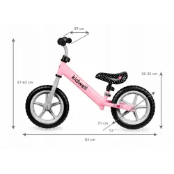 Kidwell ROWEREK BIEGOWY JEŹDZIK REBEL KOŁA 12" LEKKI REGULOWANY RÓŻOWY PINK Kidwell ROWEREK BIEGOWY JEŹDZIK REBEL KOŁA 12" LEKKI REGULOWANY RÓŻOWY PINK