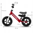 Kidwell ROWEREK BIEGOWY JEŹDZIK REBEL KOŁA 12" LEKKI REGULOWANY CZERWONY RED