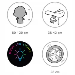 Rowerek biegowy dla dzieci Kidwell Suno Światła LED Black/Beige Rowerek biegowy dla dzieci Kidwell Suno Światła LED Black/Beige