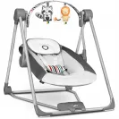 Leżaczek bujaczek elektryczny 2W1 huśtawka kołyska dla dzieci Lionelo Otto cozy grey