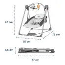 Leżaczek bujaczek elektryczny 2W1 huśtawka kołyska dla dzieci Lionelo Otto cozy grey