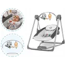 Leżaczek bujaczek elektryczny 2W1 huśtawka kołyska dla dzieci Lionelo Otto cozy grey