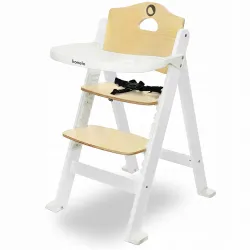 Krzesełko drewniane fotelik do karmienia 3w1 Lionelo Floris white