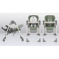 Lionelo Laurice krzesełko do karmienia z funkcją bujaczka Olive Green