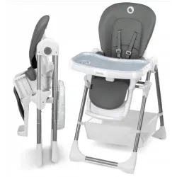 Krzesełko do karmienia Lionelo Linn Plus Składane Regulacja wysokości Tacka Grey