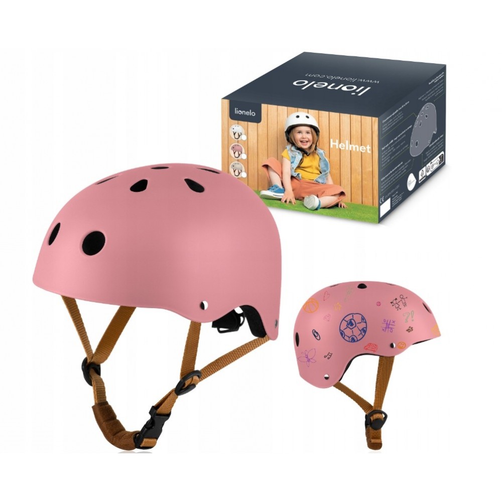LIONELO Kask dziecięcy na rower hulajnogę S 50-56cm od 2 lat Helmet PINK