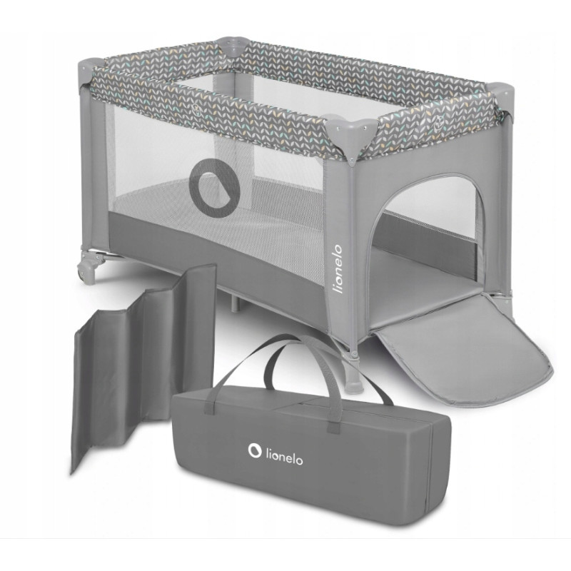 LIONELO Łóżeczko turystyczne Stefi Grey Concrete Multicolor