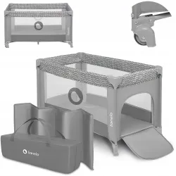 LIONELO Łóżeczko turystyczne Stefi Grey Concrete Multicolor LIONELO Łóżeczko turystyczne Stefi Grey Concrete Multicolor