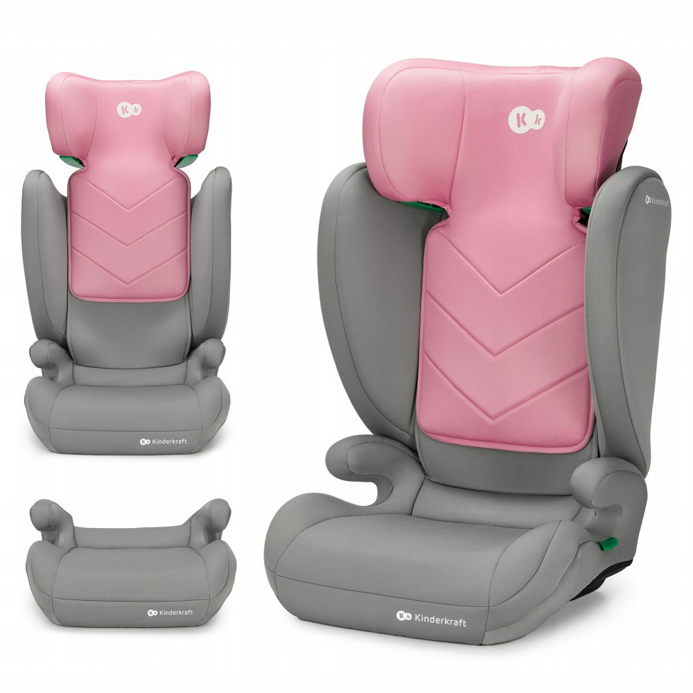 KINDERKRAFT Fotelik samochodowy 100-150cm 15-36kg I-SPARK i-Size Pink