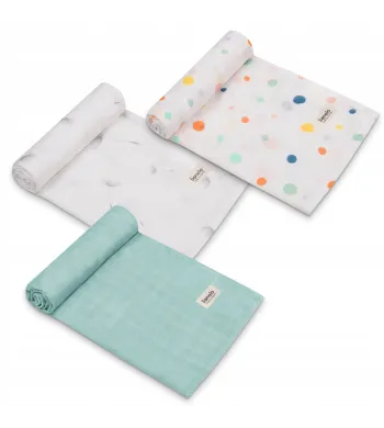 Pieluszki bambusowe Lionelo Bamboo Bawełna Bambusowa Set 3 szt. DOT