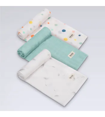 Pieluszki bambusowe Lionelo Bamboo Bawełna Bambusowa Set 3 szt. DOT