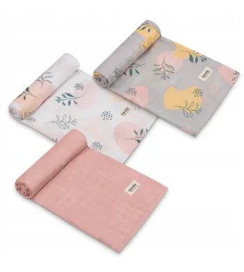Pieluszki bambusowe Lionelo Bamboo Bawełna Bambusowa Set 3 szt. LEAF