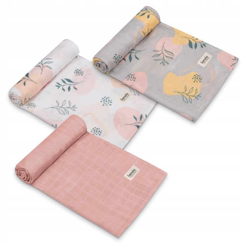 Pieluszki bambusowe Lionelo Bamboo Bawełna Bambusowa Set 3 szt. LEAF
