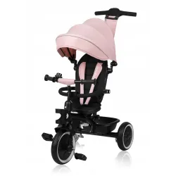 Rowerek trójkołowy obracany przód tył pasy wolne koło LIONELO BERRY Pink Rose