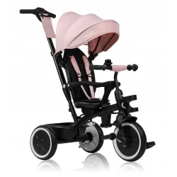 Rowerek trójkołowy obracany przód tył pasy wolne koło LIONELO BERRY Pink Rose