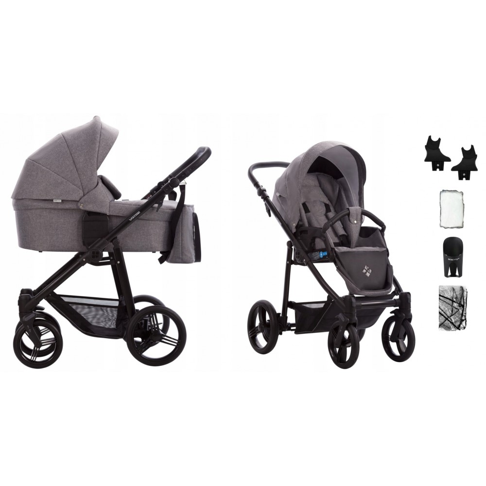 Bebetto wózek Vulcano 2w1 + adaptery
