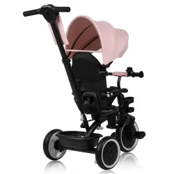 Rowerek trójkołowy obracany przód tył pasy wolne koło LIONELO BERRY Pink Rose