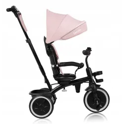 Rowerek trójkołowy obracany przód tył pasy wolne koło LIONELO BERRY Pink Rose