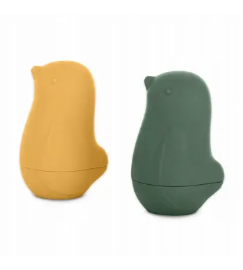 Petite&Mars Zabawki kąpielowe silikonowe Love bird 2 szt. rozkręcane Ochre