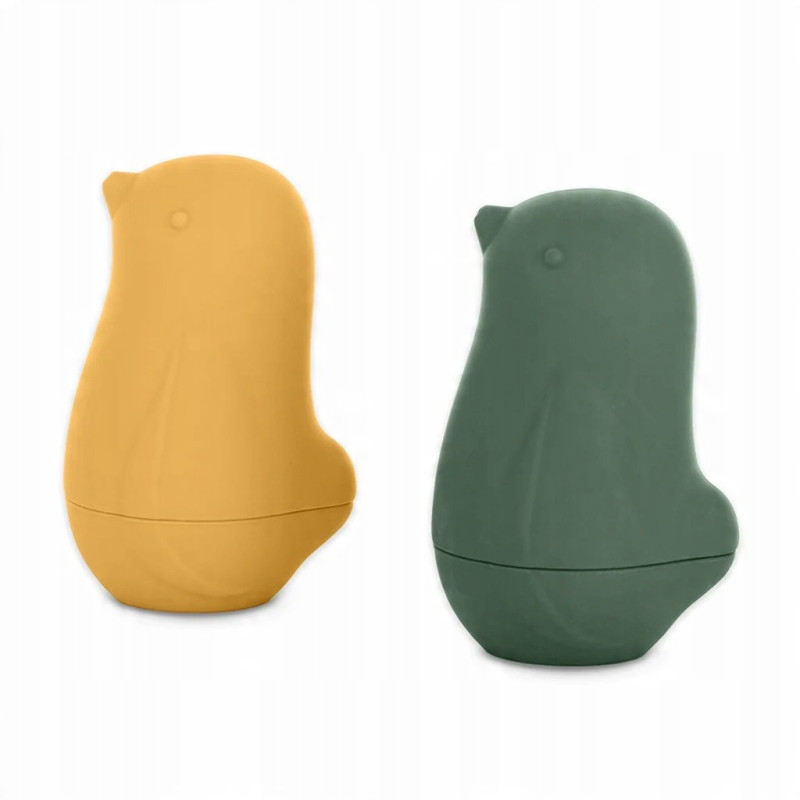Petite&Mars Zabawki kąpielowe silikonowe Love bird 2 szt. rozkręcane Ochre