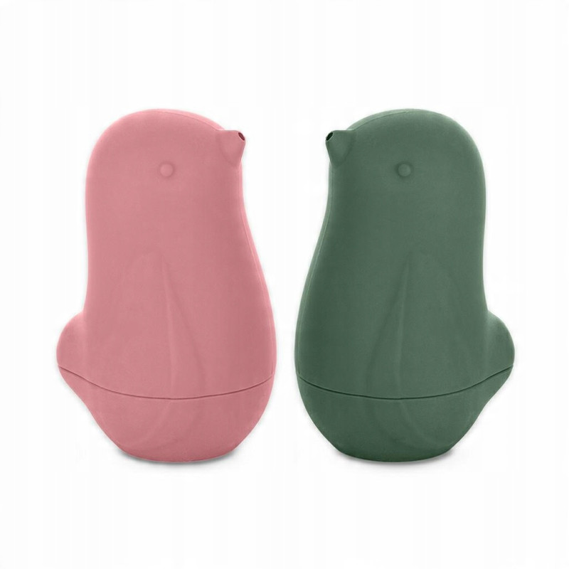 Petite&Mars Zabawki kąpielowe silikonowe Love bird 2 szt. rozkręcane Rose