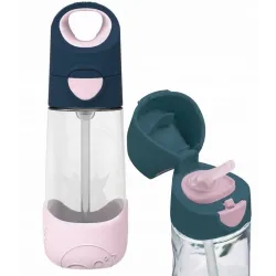 B.BOX BIDON BUTELKA TRITANOWA DO PICIA ZE SŁOMKĄ  450ML  Indigo Rose