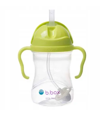 B.BOX BIDON KUBEK Z OBCIĄŻONĄ SŁOMKĄ RURKĄ DLA DZIECI 240ml ANANAS
