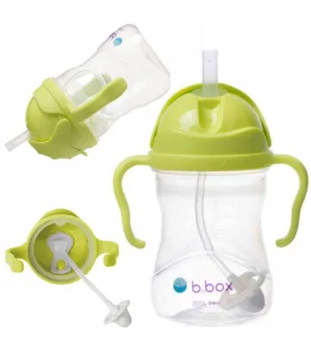 B.BOX BIDON KUBEK Z OBCIĄŻONĄ SŁOMKĄ RURKĄ DLA DZIECI 240ml ANANAS