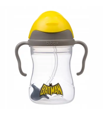 B.BOX BIDON KUBEK Z OBCIĄŻONĄ SŁOMKĄ RURKĄ DLA DZIECI 240ml Batman
