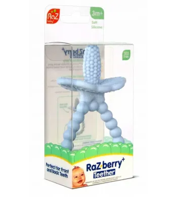 RAZBABY GRYZAK SILIKONOWY NA ZĄBKOWANIE DLA NIEMOWLĄT BŁĘKITNY
