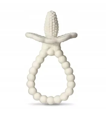 RAZBABY GRYZAK SILIKONOWY NA ZĄBKOWANIE DLA NIEMOWLĄT KREMOWY