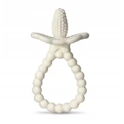 RAZBABY GRYZAK SILIKONOWY NA ZĄBKOWANIE DLA NIEMOWLĄT KREMOWY