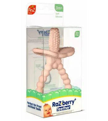 RAZBABY GRYZAK SILIKONOWY NA ZĄBKOWANIE DLA NIEMOWLĄT RÓŻOWY