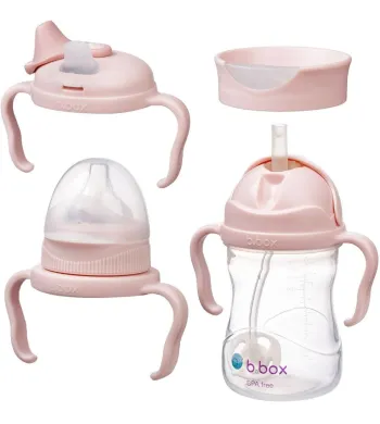 B.Box Kubek 4w1 zestaw 240 ml  bidon butelka kubek błękitny różowy blush