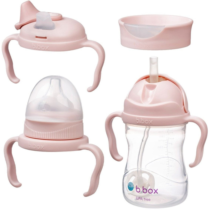 B.Box Kubek 4w1 zestaw 240 ml  bidon butelka kubek błękitny różowy blush