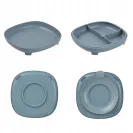 B.box Talerzyk z przyssawką dla dzieci - trójdzielny 2w1 błękitny