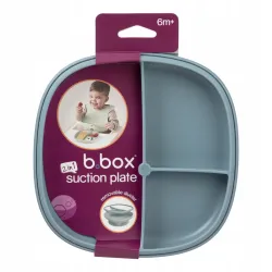 B.box Talerzyk z przyssawką dla dzieci - trójdzielny 2w1 błękitny