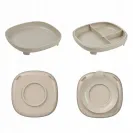 B.box Talerzyk z przyssawką dla dzieci - trójdzielny 2w1 latte