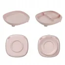 B.box Talerzyk z przyssawką dla dzieci - trójdzielny 2w1 różowy