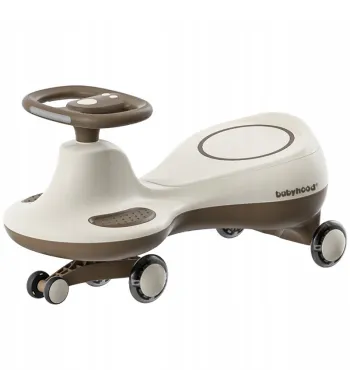 Jeździk grawitacyjny Grający Kółka LED Pojazd Dziecięcy - Babyhood Creme