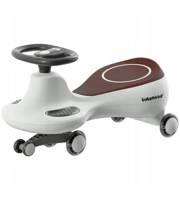 Jeździk grawitacyjny Grający Kółka LED Pojazd Dziecięcy - Babyhood Grey