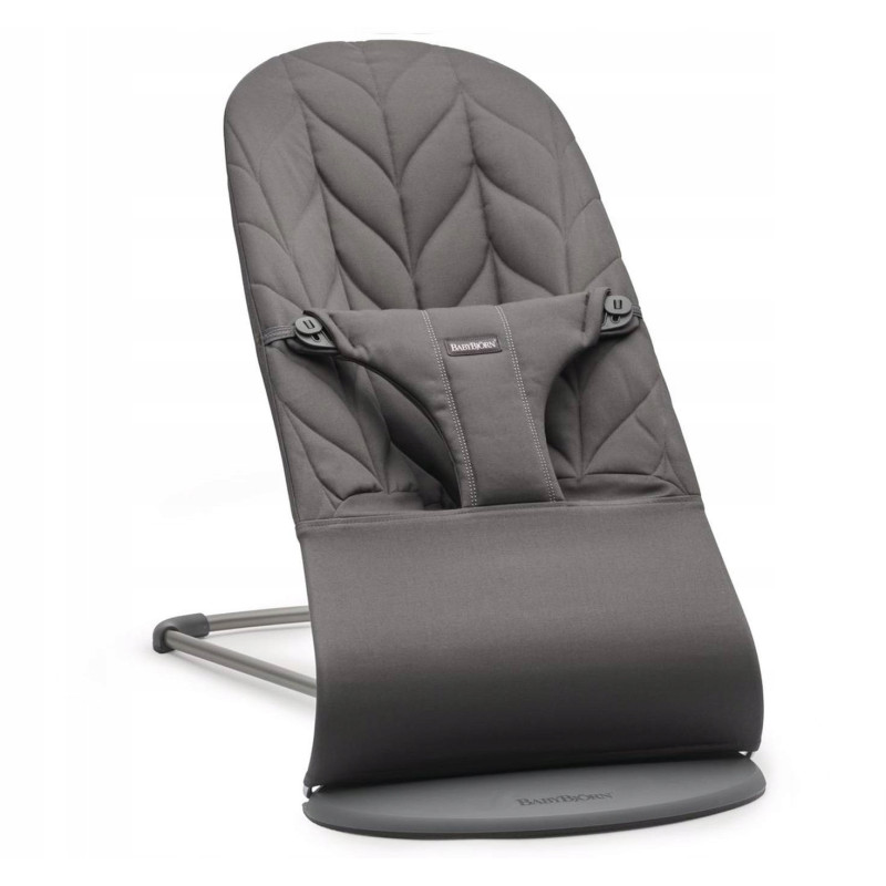 BABYBJORN leżaczek bujaczek BLISS COTTON ANTRIACITE do 13 kg ciemny szary Anthracite