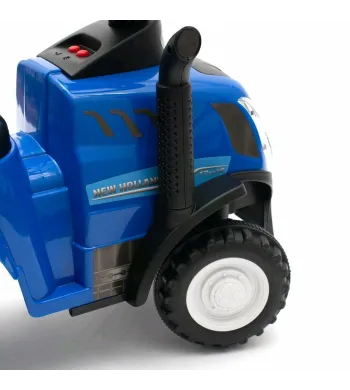 Baby Mix New Holland jeździk traktor z przyczepą i narzędziami żółty