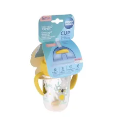 Canpol KUBEK NIEKAPEK Bidon z Obciążoną SŁOMKĄ 270 ml BONJOUR PARIS 56/606 żółty