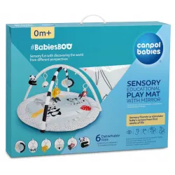 CANPOL Mata sensoryczna kontrastowa BabiesBoo z lusterkiem 68/092