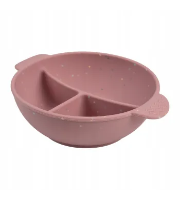 MISKA SILIKONOWA CANPOL Z 3 PRZEGRÓDKAMI PRZYSSAWKĄ 360 ML DOTS 51/403 pink