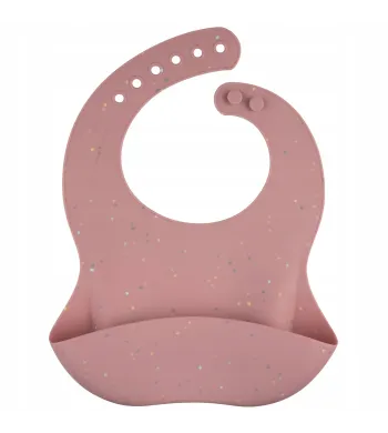 Canpol babies śliniak silikonowy z kieszonką DOTS 51/029 Pink