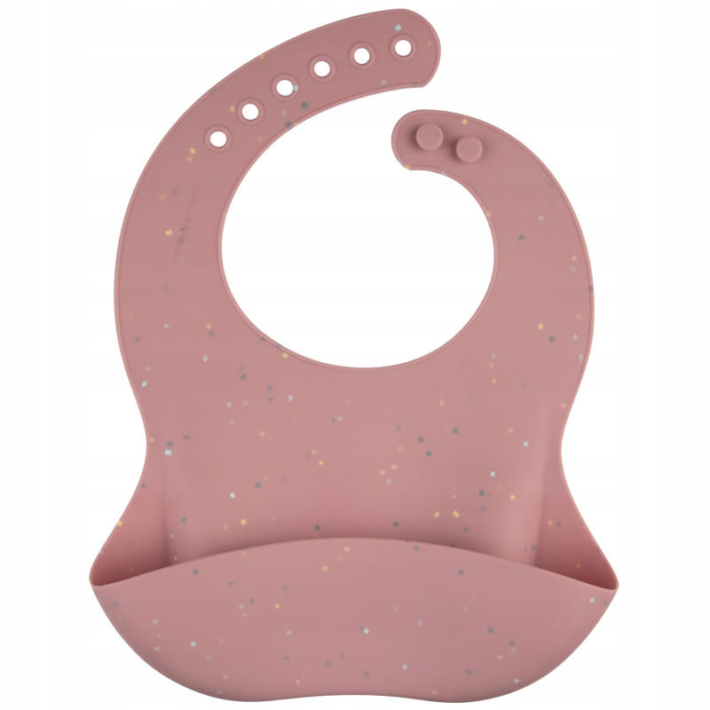 Canpol babies śliniak silikonowy z kieszonką DOTS 51/029 Pink
