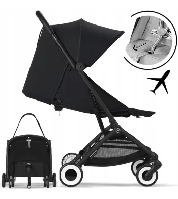 CYBEX ORFEO '25 lekki 6,3 kg wózek spacerowy do samolotu (blk) Magic Black