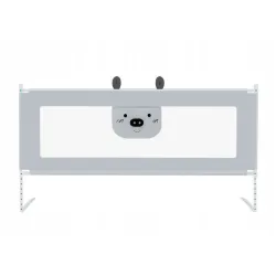 PRIMABOBO Barierka ochronna do łóżka MIŚ 200cm SKŁADANA, dla dzieci SZARA